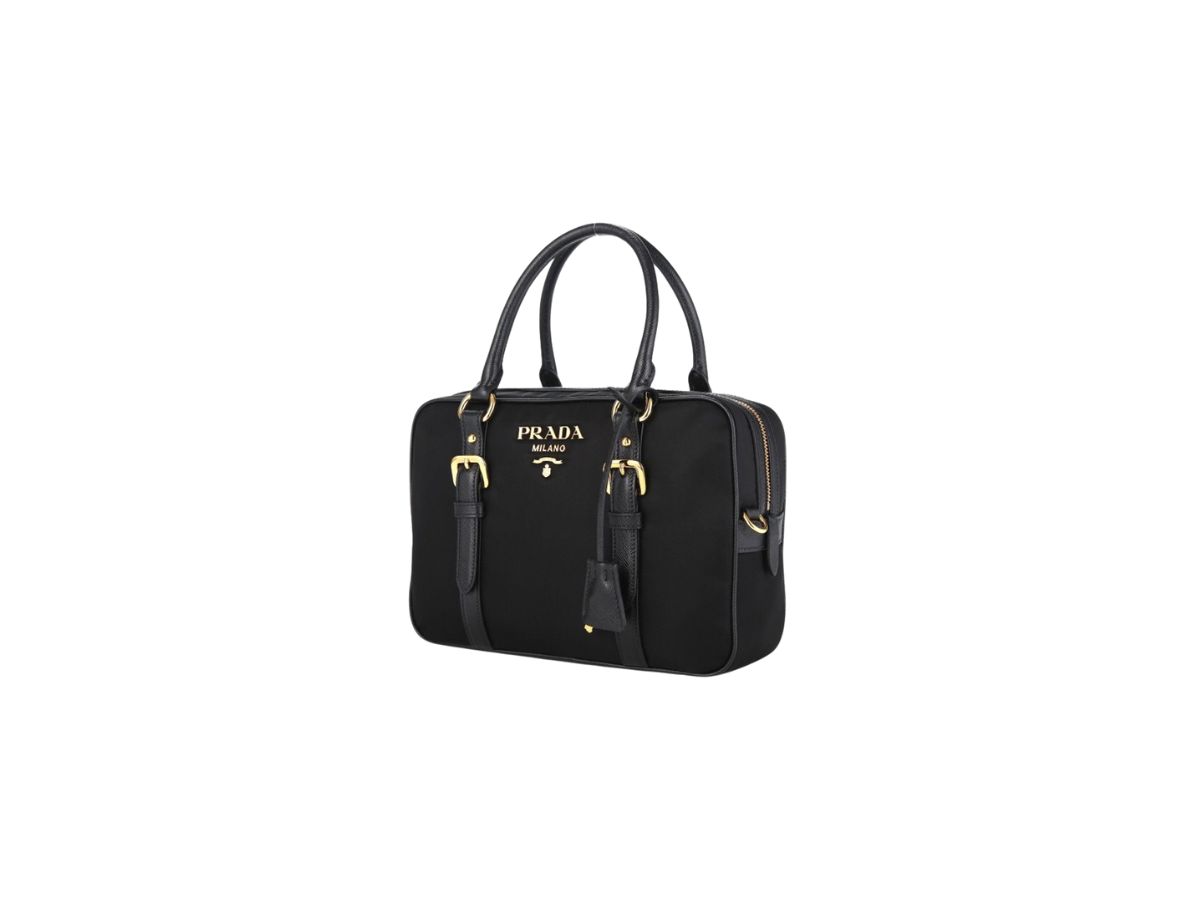 Prada Tessuto Saffiano Tote Black Shop Authentic at SASOM