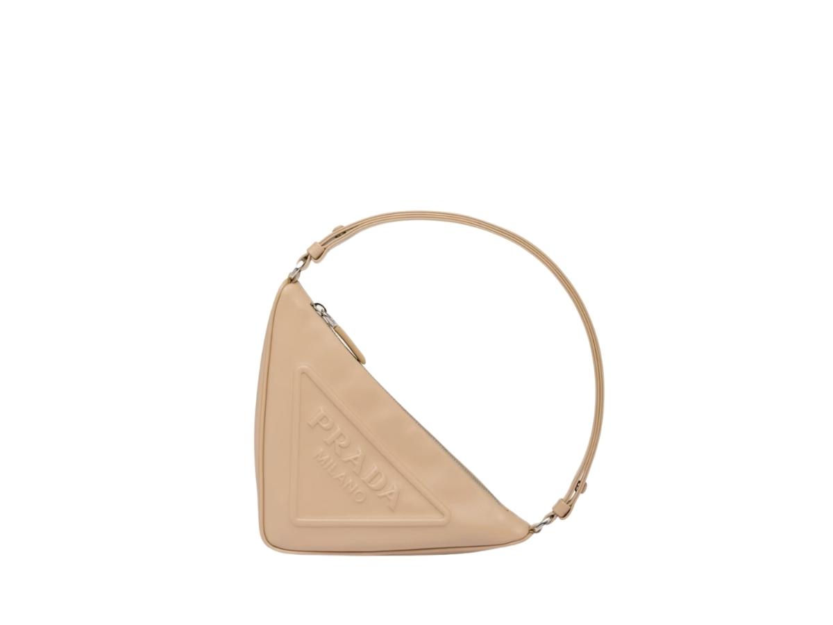 Sand Beige 0 Prada Triangle leather shoulder bag, Prada