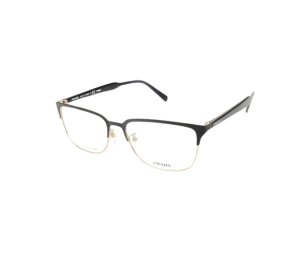 Prada VPR 56T Eyeglasses In Gold Metal and Titanium Frame With Demo Lens Black