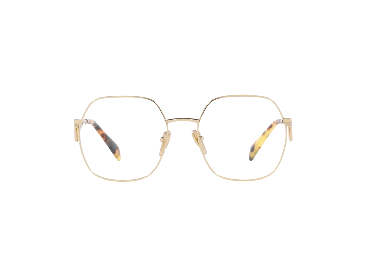 Prada VPR 59Z ZVN-101 Gold havana authentic eyeglasses 54-19 Prada VPR 59Z Eyeglasses In Gold Metal Frame With Demo Lens  main image 2