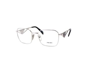 Prada VPR A51 Glasses In Silver Acetate Frame With Demo Lens