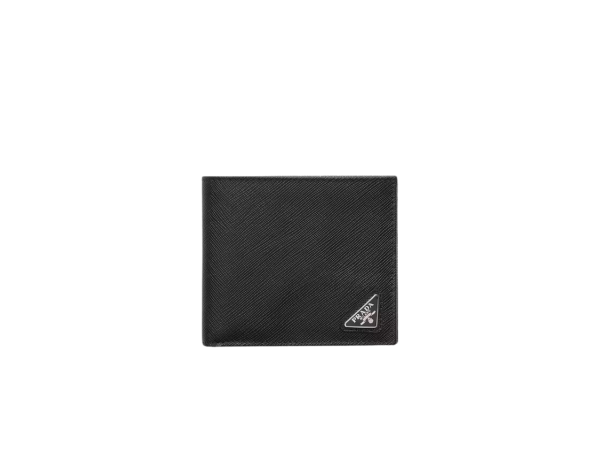 Prada Wallet In Saffiano Leather With Enameled Metal