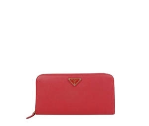 Buy Prada Zippy Long Wallet In Saffiano Leather With Enameled Metal Triangle Logo Fiery Red at Sasom – Authentic and Ready to Ship