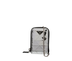 Buy Prada Enameled Metal Triangle Crossbody Bag Silver at Sasom – Authentic and Ready to Ship
