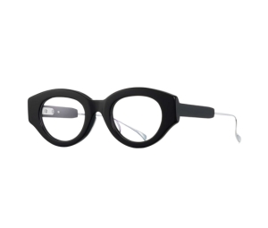 Projekt Produkt FN-18-C01WG Glasses In Black-White Gold Acetate-Titanium Frame With Clear Lenses