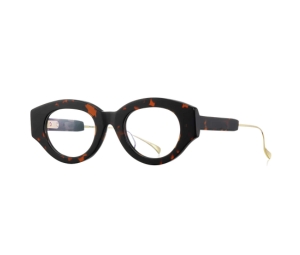 Projekt Produkt FN-18-C03G Glasses In Leopard-Gold Acetate-Titanium Frame With Clear Lenses