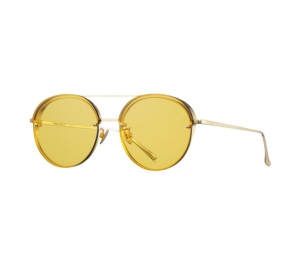 Projekt Produkt FN-4-CGLD Sunglasses In Gold Titanium Frame With Yellow Tint Lenses