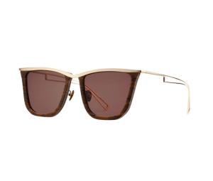 Projekt Produkt RP-04-C11G Sunglasses In Dark Brown-Gold Acetate-Stainless Steel Frame With Brown Lenses