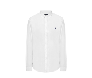 Buy Ralph Lauren Logo Embroidered Shirt Custom Fit Feather Weight Twill White at Sasom – Authentic and Ready to Ship