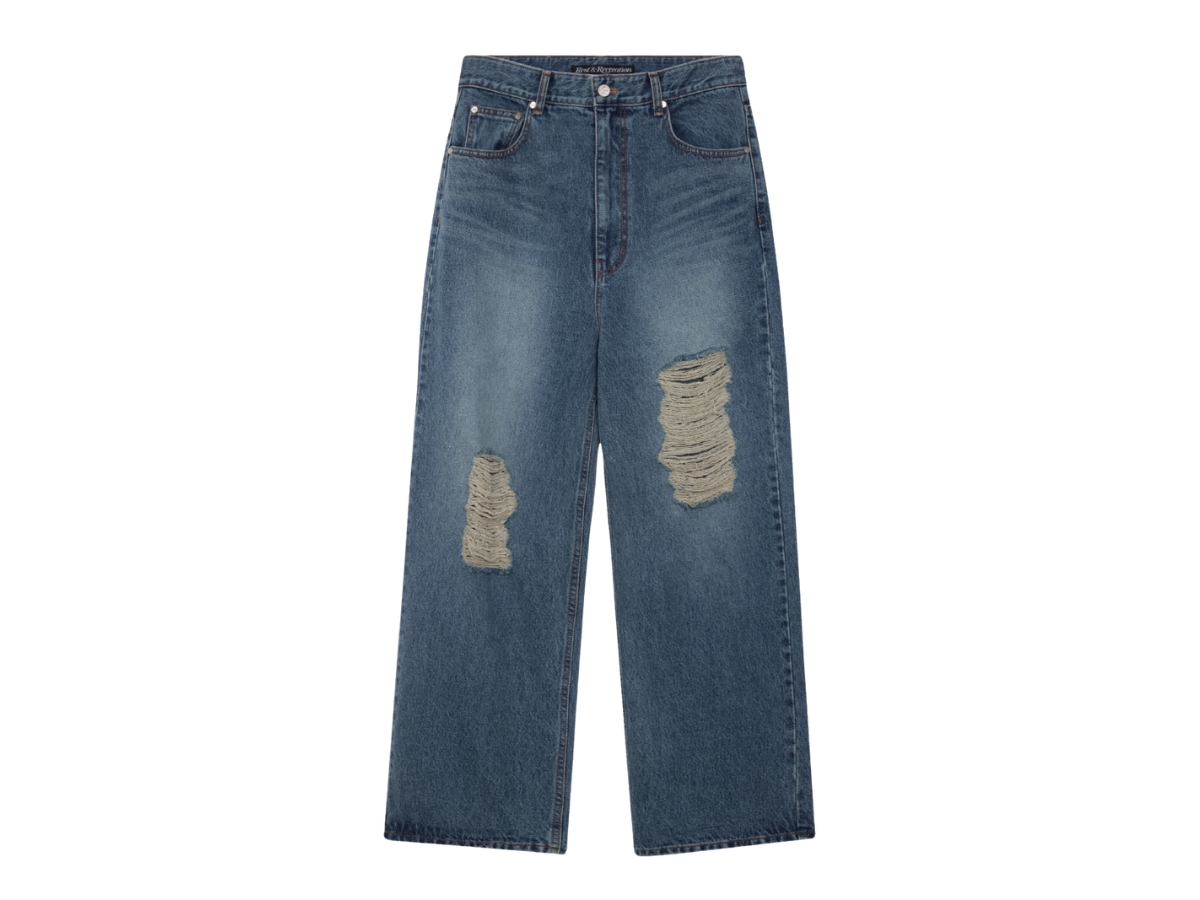 関税/送料込★Rest&Recreation★DESTROYED DENIM PANTS Buy Rest & Recreation Destroyed Denim Pants Blue | SASOM