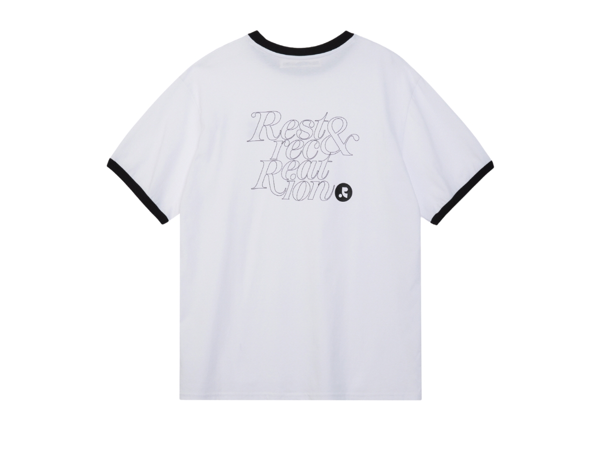 ◆Rest & Recreation◆ WAVE LOGO COLORATION TSHIRT WHITE RR2 REST & RECREATION RR Logo Oversize T-Shirt: Comfortable