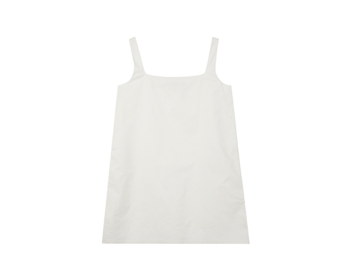◆Rest & Recreation◆ SQUARE NECK SLEEVELESS WHITE RR252TP0 Body Contour High Compression Ribbed Square Neck Cropped