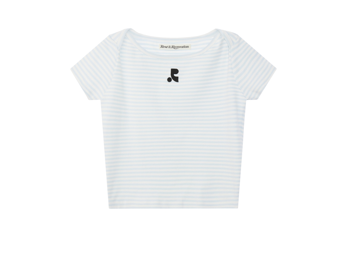Tシャツ・カットソー Rest & Recreation STRIPE LIP NECK T-SHIRT 2colors Rest & Recreation Stripe Lip Neck T-Shirt Sky Blue | ของแท้