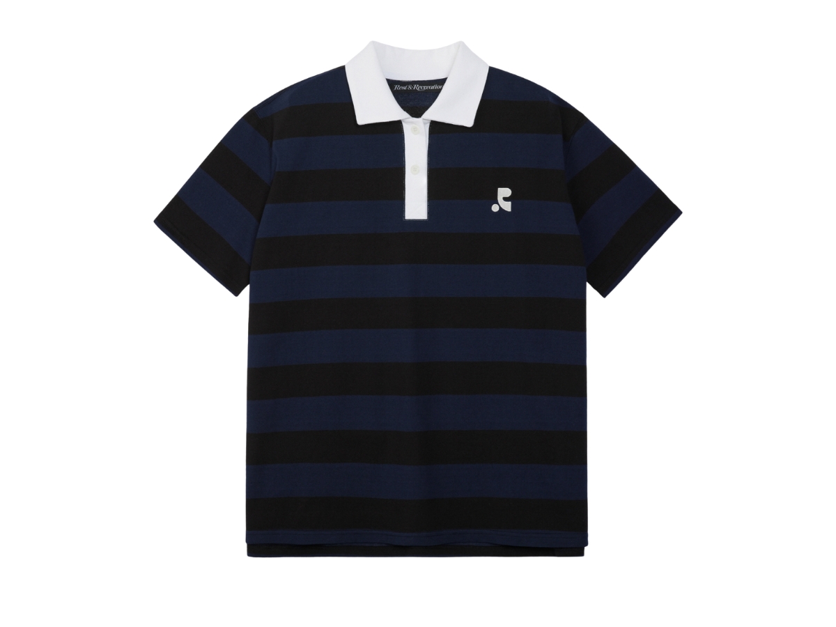 【Rest&Recreation】24HS★ RUGBY T-SHIRT Buy Rest & Recreation Stripe Rugby T-Shirt Navy | SASOM