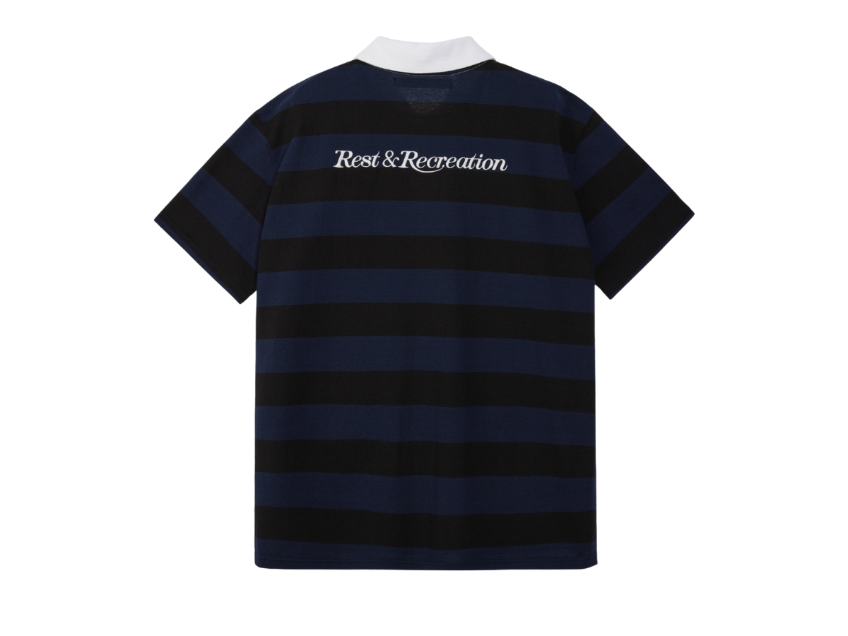Buy Rest & Recreation Stripe Rugby T-Shirt Navy | SASOM