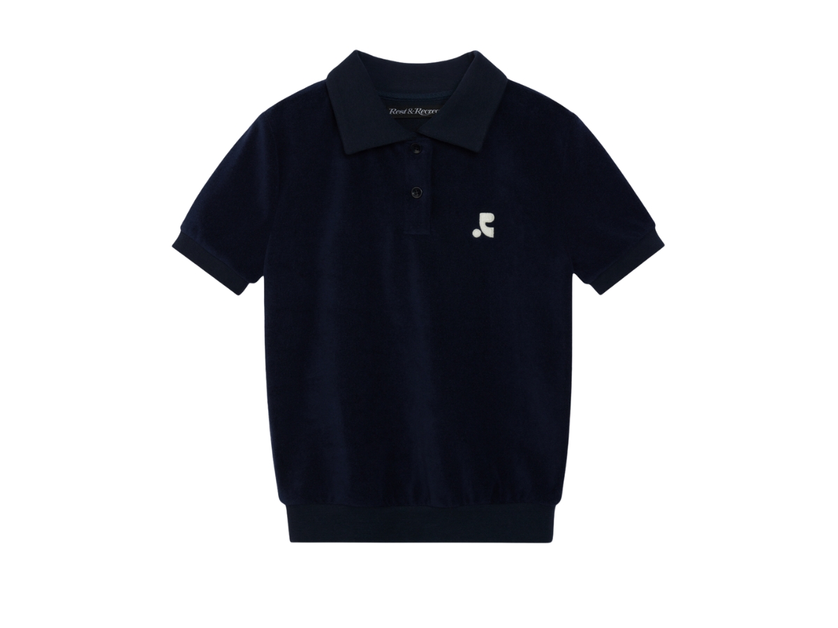 【Rest & Recreation】★TERRY POLO SHIRT★ Buy Rest & Recreation Terry Polo Top Navy | SASOM