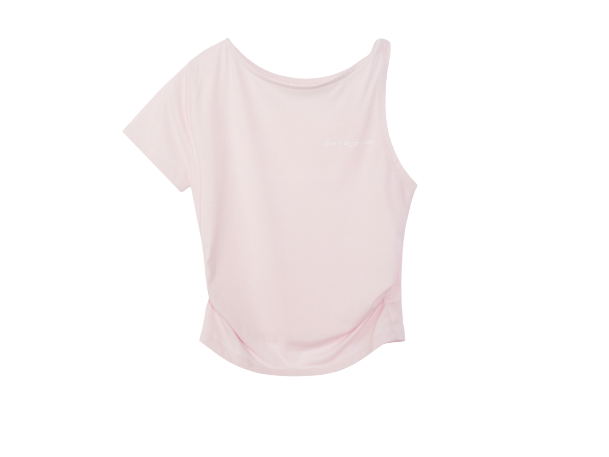 ■Rest & Recreation■ UNBALANCED SLEEVE TOPPINK RR242TP004PI Buy Rest & Recreation Unbalanced Sleeve Top Pink | SASOM