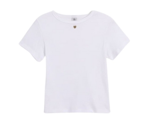 ◆RONRON DAISY SLIM FIT T-SHIRT/ホワイト◆ Crew Neck T-Shirt Eyelet Edition: White | Ron Dorff