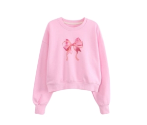 Buy Ronron Double Ribbon Crop Sweatshirt Milk Pink at Sasom – Authentic and Ready to Ship