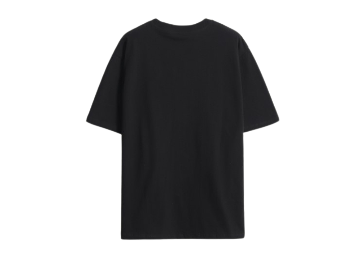 ◆RONRON◆ DOUBLE RIBBON OVER FIT T SHIRT BLACK DOUBLE RIBBON BASIC FIT T SHIRT BLACK SILVER - RONRON 론론