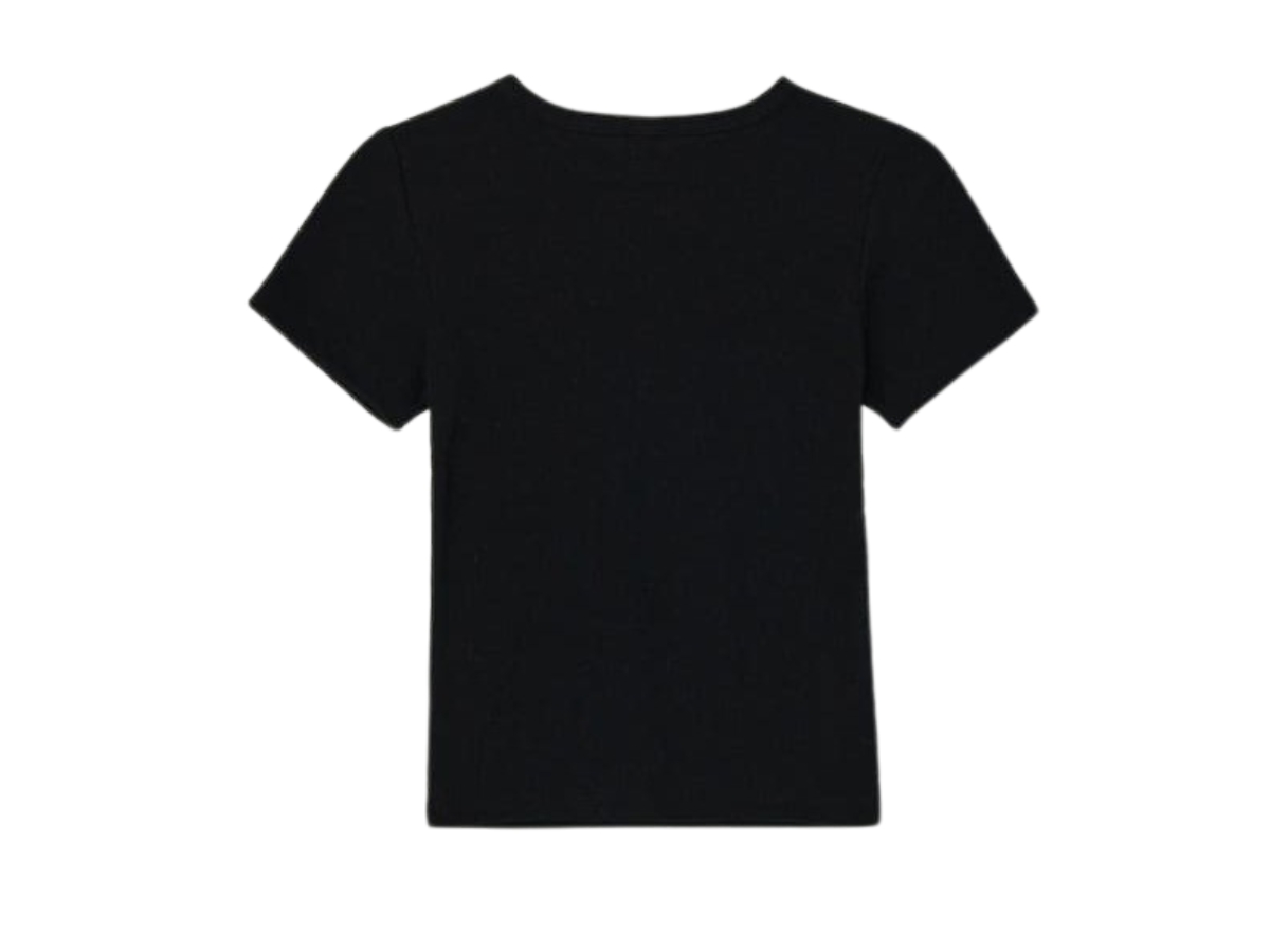 Tシャツ・カットソー RONRON CRAYON RIBBON SLIM CROP T SHIRT WHITE DS24BST1651WH CRAYON RIBBON SLIM CROP T SHIRT WHITE - RONRON 론론