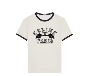Buy Celine Regular T-shirt In Cotton Jersey White at Sasom – Authentic and Ready to Ship