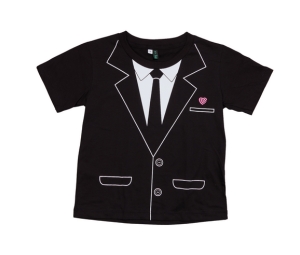 SAI-DI-DEE KIDs Suit Tie T-Shirt Black