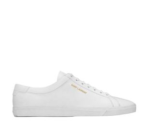 Saint Laurent Andy Sneakers In Leather Optic White (W)