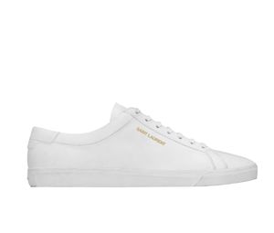 Saint Laurent Andy Sneakers Leather Embossed Optic White