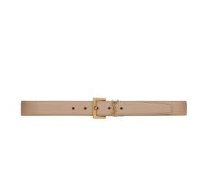 Buy Saint Laurent Cassandre Belt With Square Buckle 30MM In Shiny Box Saint Laurent Leather With Bronze-Toned Metal Hardware Dark Beige at Sasom – Authentic and Ready to Ship