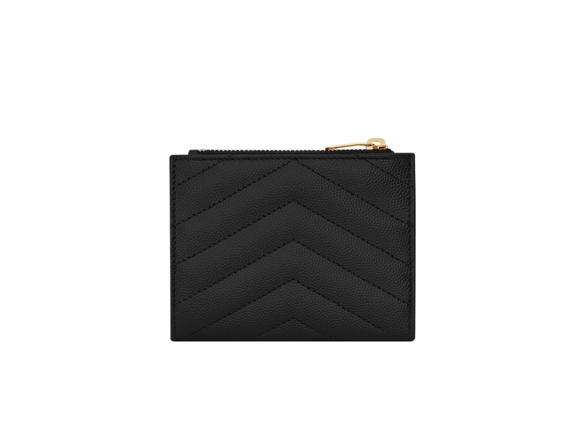 Saint Laurent Cassandre Matelasse Card Case Grain De Poudre Black