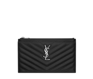 Buy Saint Laurent Cassandre Matelasse Bill Pouch In Grain De Poudre Embossed Leather Black at Sasom – Authentic and Ready to Ship