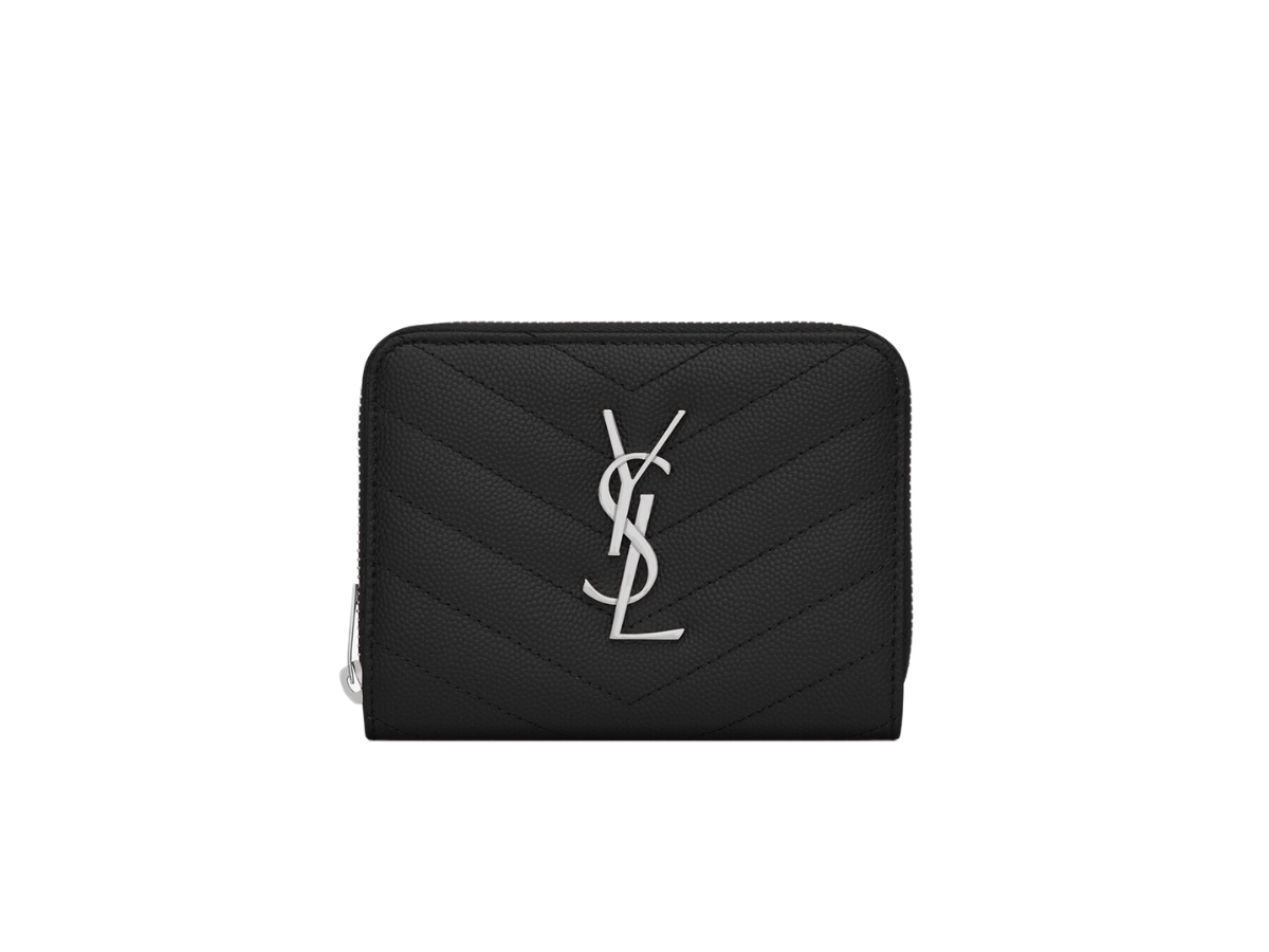 Saint Laurent YSL Monogram Grain de Poudre Zip-Around Wallet