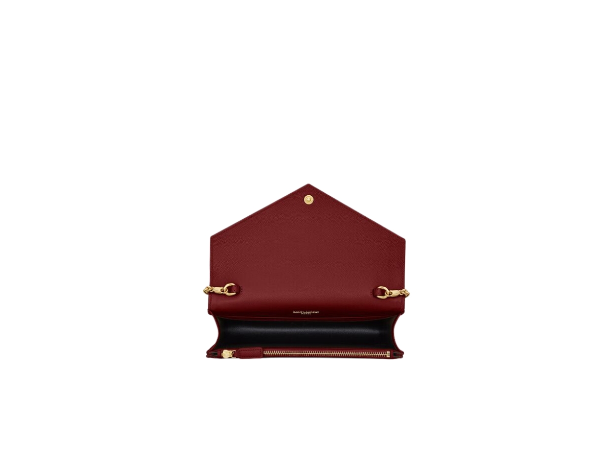 Saint Laurent Cassandre Matelasse Card Case - Red/Gold