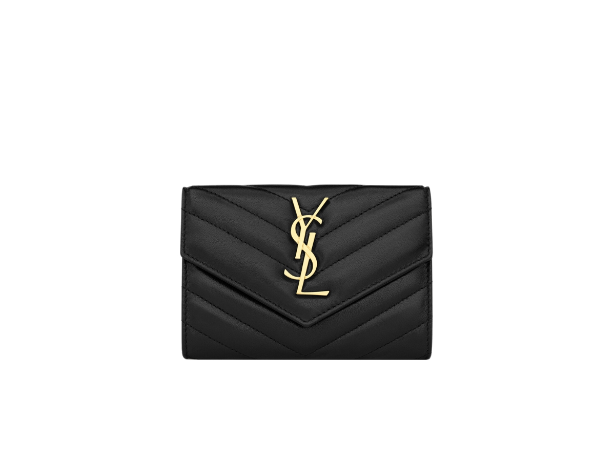 Saint Laurent Small Monogram Envelope Wallet - Black