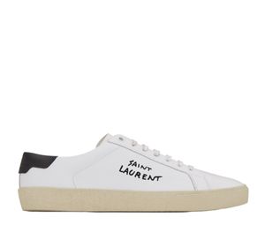 Saint Laurent Court Classic SL/06 Embroidered Sneakers In Leather Optic White (W)