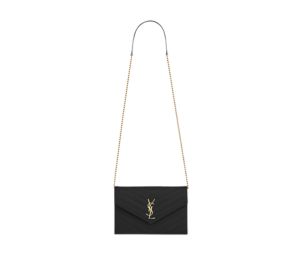 Buy Saint Laurent Envelope Chain Wallet In Grain De Poudre Embossed Leather With Gold-Toned Brass Hardware Black at Sasom – Authentic and Ready to Ship