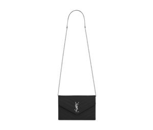 Buy Saint Laurent Envelope Chain Wallet In Grain De Poudre Embossed Leather With Silver-Toned Brass Hardware Black at Sasom – Authentic and Ready to Ship