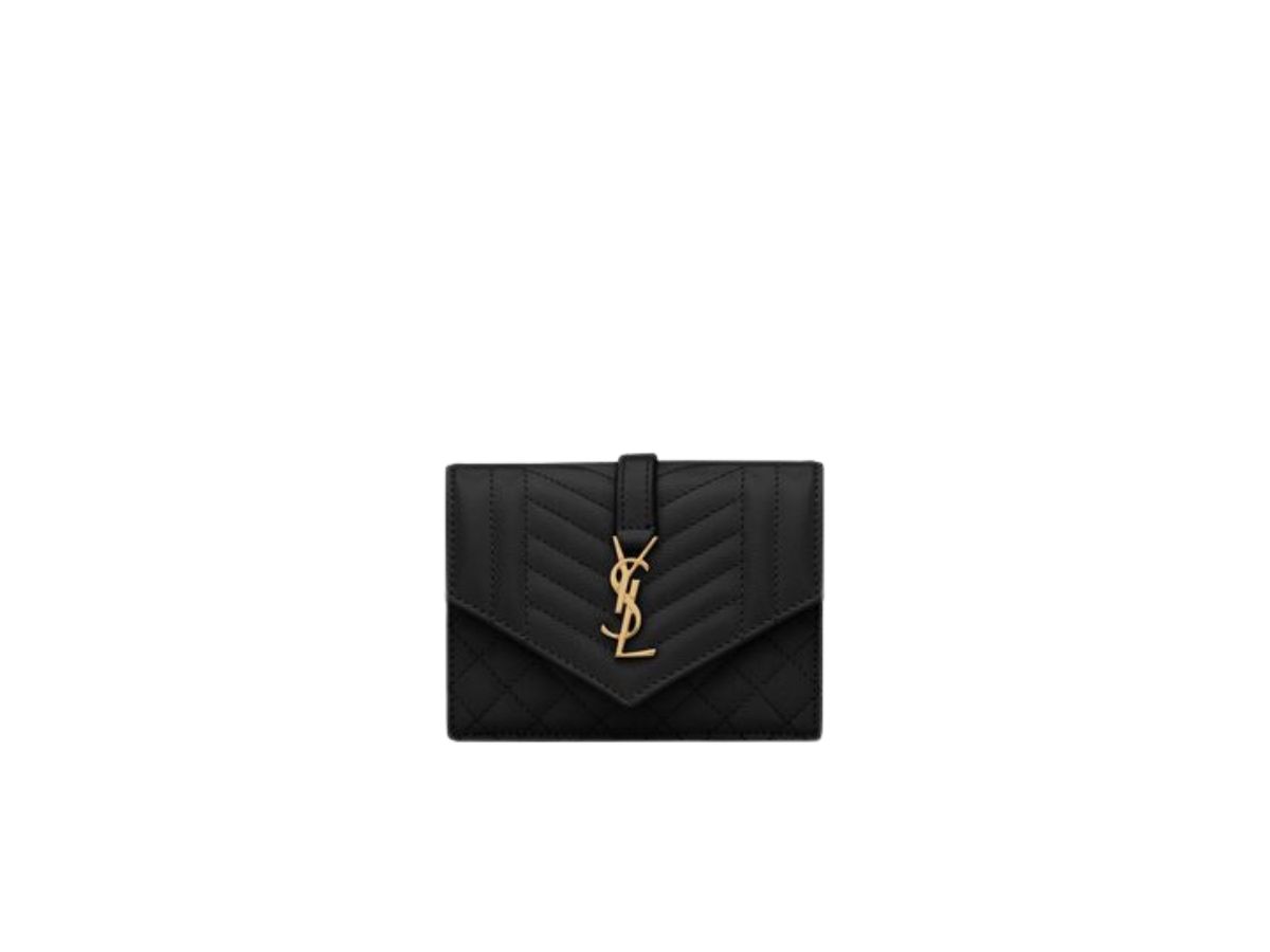 Saint Laurent Envelope Flap Pouch In Mix Matelass Metallic Grain