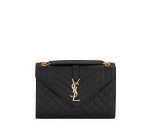 Buy Saint Laurent Envpe Medium Chain Bag In Mix Matelaselose Grain De Poudre Embossed Leather With Gold-Toned Metal Hardware Noir at Sasom – Authentic and Ready to Ship