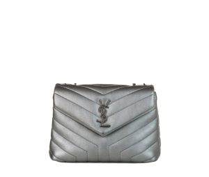 Saint Laurent Ysl Loulou Small Chain Bag in Grey