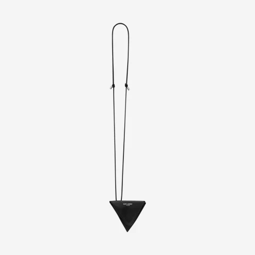 Buy Saint Laurent Paris Triangle Coin Purse Necklace in Smooth Leather Black at Sasom – Authentic and Ready to Ship