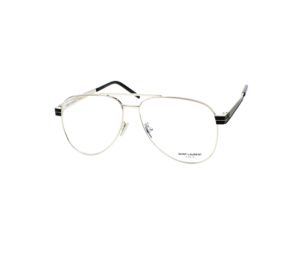 Saint Laurent SL M54 Glasses In Silver Acetate Frame With Demo Lens