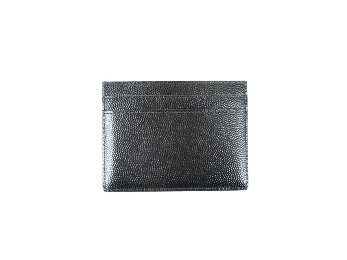 Saint Laurent Studded Card Holder In Leather With Silver Studs Black