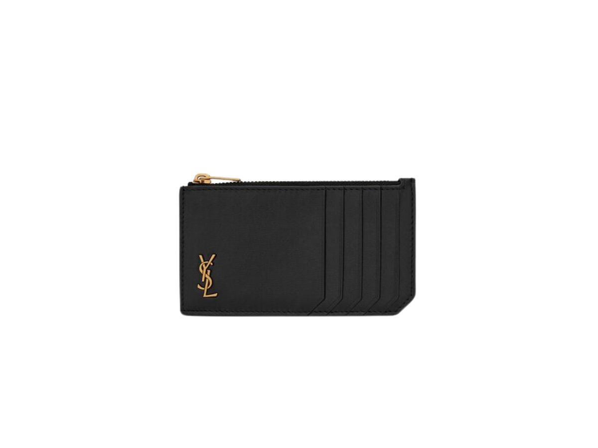 Saint Laurent Tiny Cassandre Zipped Fragments Credit Card Case In