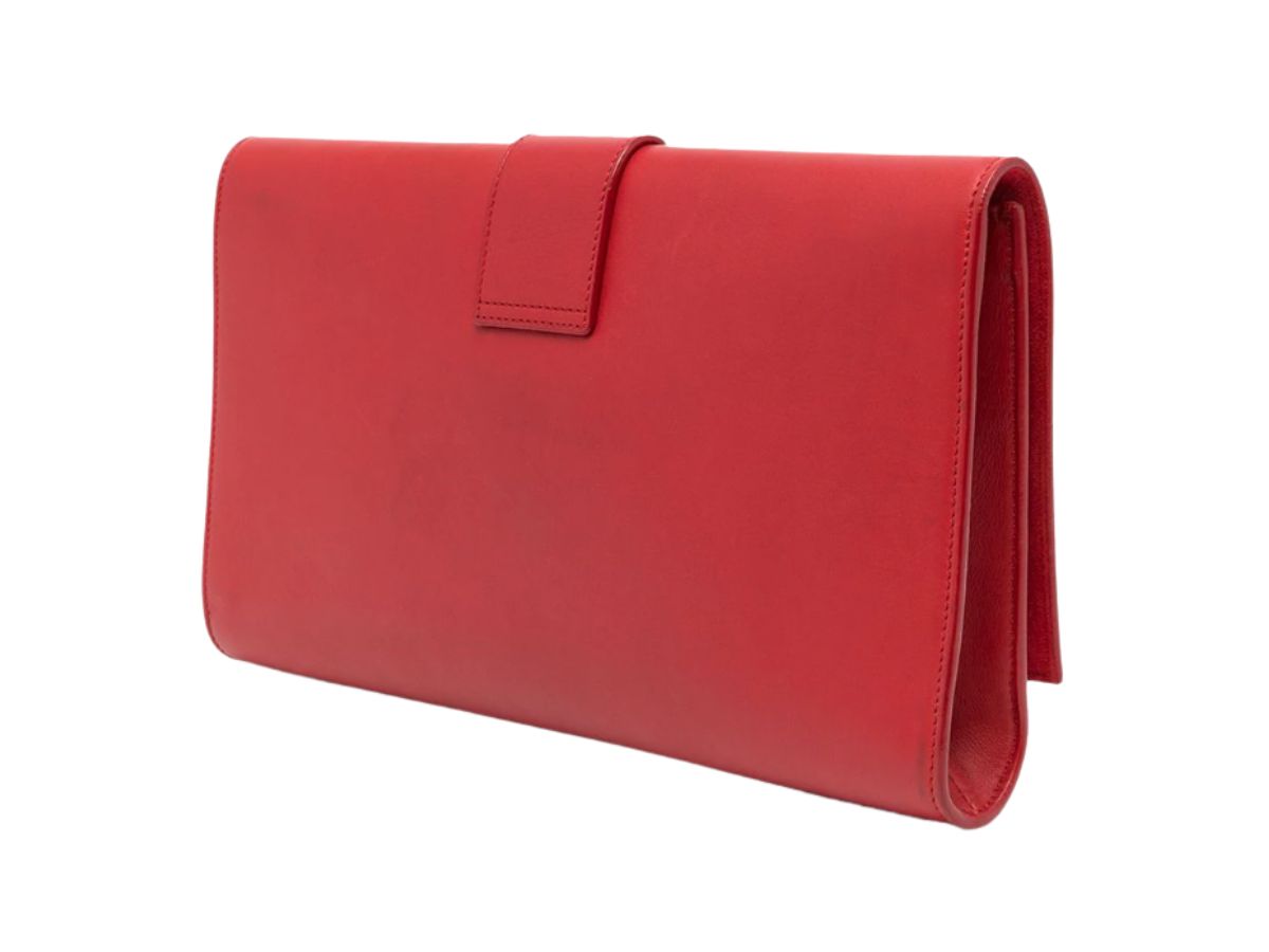 Ysl red leather on sale clutch