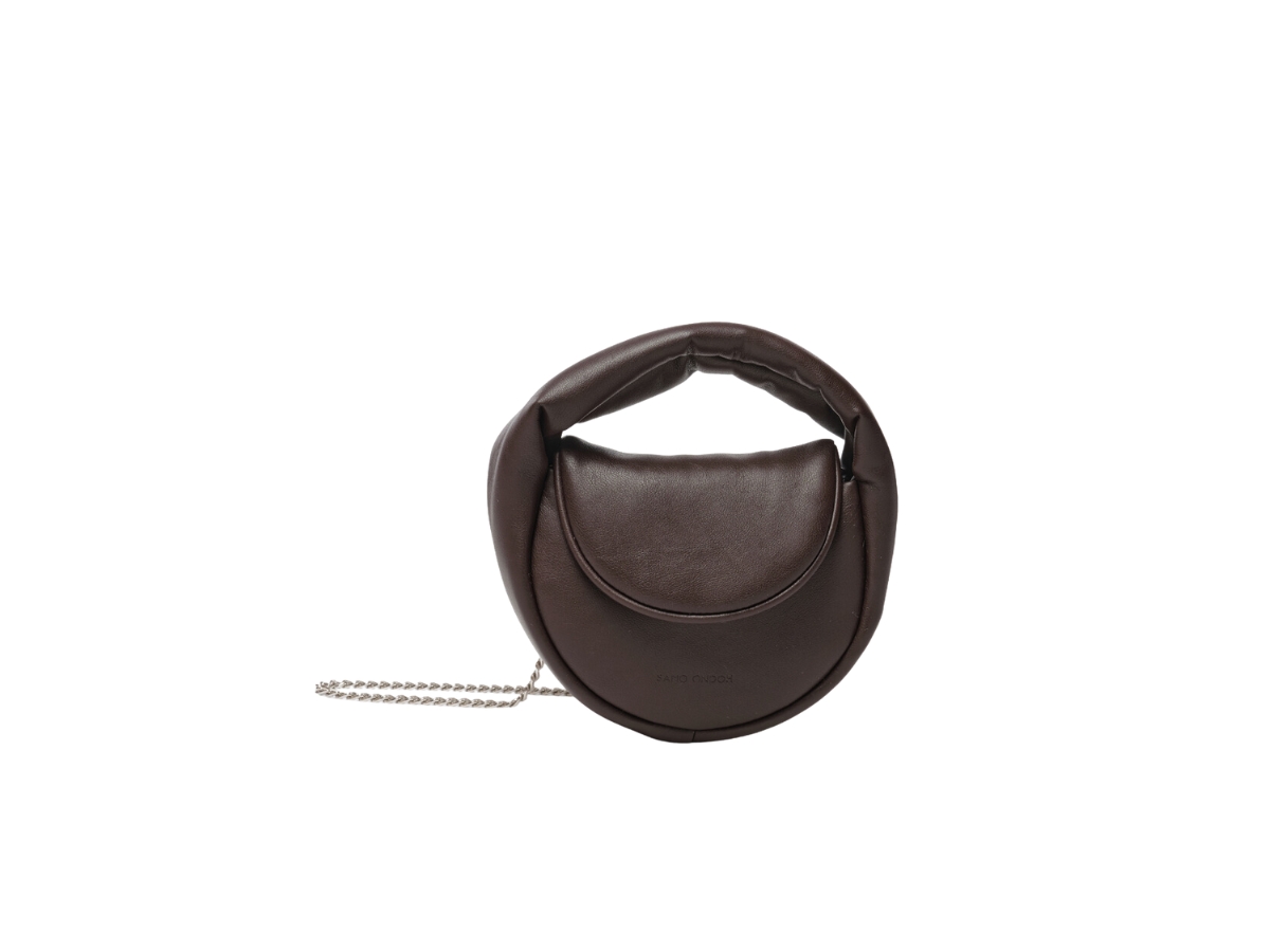 Samo Ondoh Flap Mug Bag Mini In Lambskin Chocolate