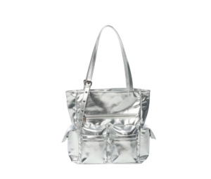 Buy Samo Ondoh Pocket Shopper Bag L In Nappa Leather Silver at Sasom – Authentic and Ready to Ship