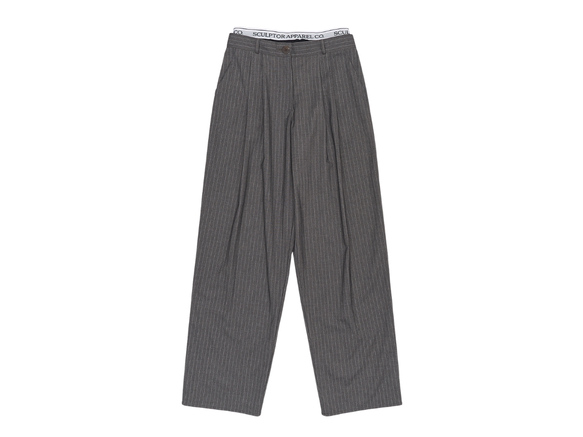 SASOM | apparel Sculptor Peekaboo Lowrise Pintuck Pants Gray