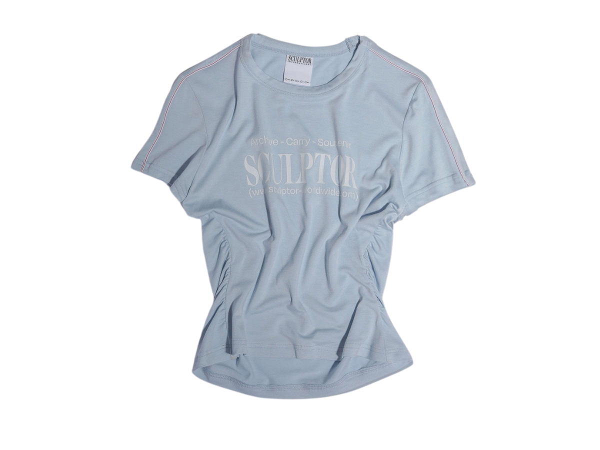 Tシャツ・カットソー [SCULPTOR] Tourist Scoop Back Tee Baby Blue SC25S286BL MUSINSA | SCULPTOR Tourist Scoop Back Tee Baby Blue